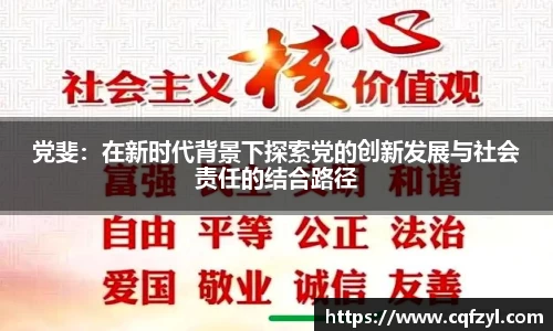 党斐：在新时代背景下探索党的创新发展与社会责任的结合路径